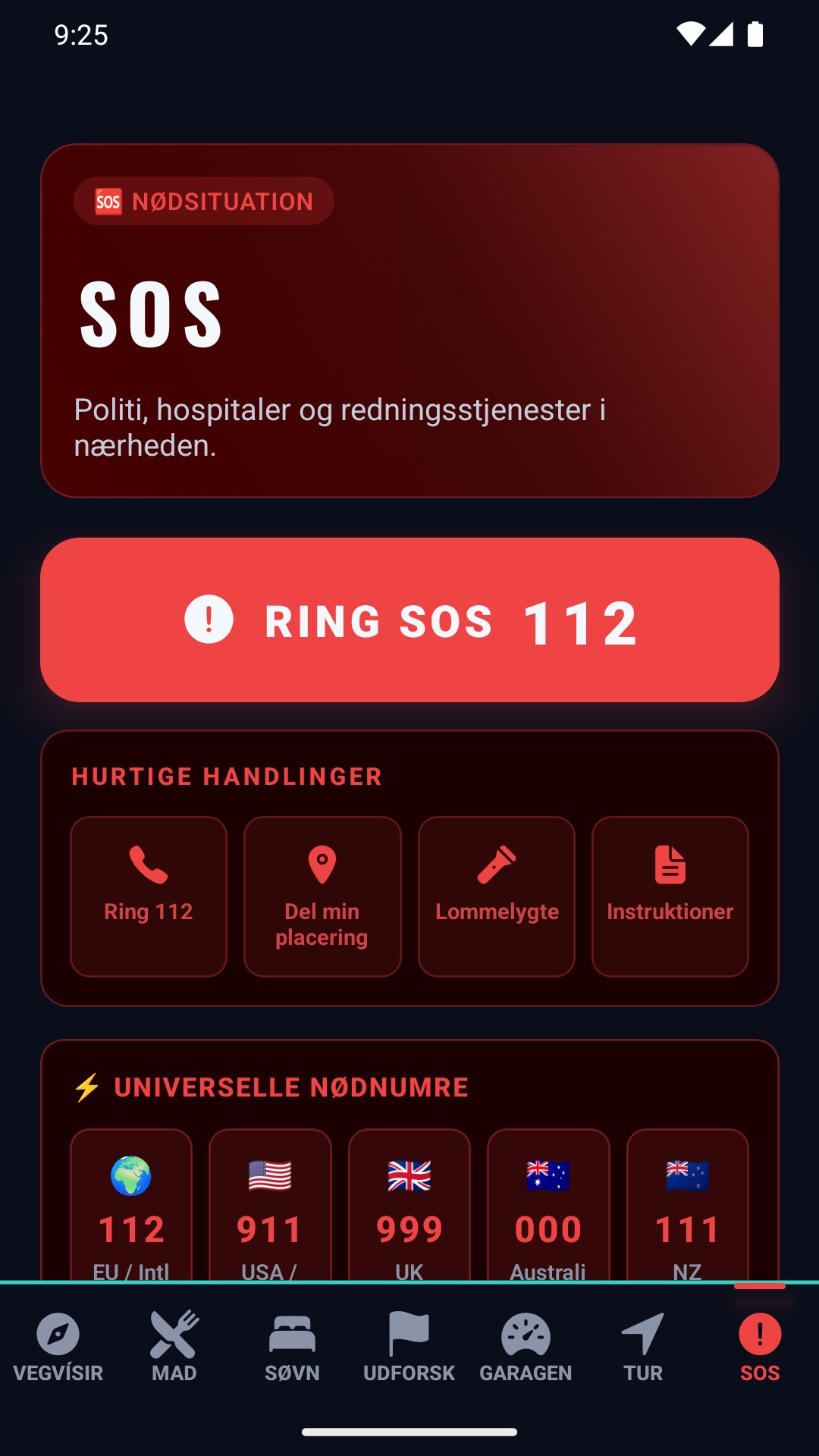 SOS-nødskærm